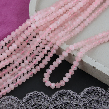 Kwarc różowy oponka fasetowana 6x4,5mm [sznur 39cm]