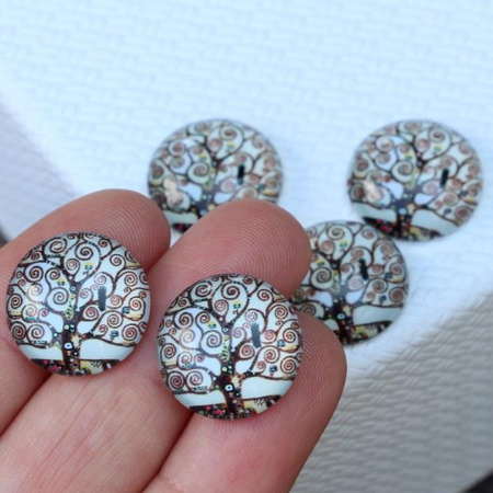 Kaboszon szklany z grafiką moneta 18mm