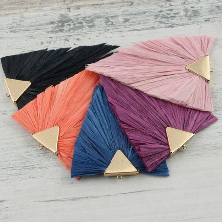 Zawieszka wachlarzowa z trójkatną bazą żółta 75x60mm