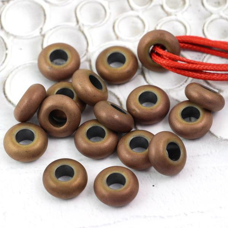 Hematyt oponka miedziana mat 14x6mm