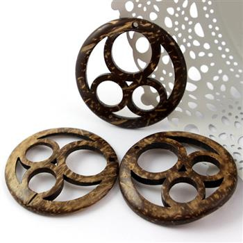Zawieszka drewno kokosowe krążki 50mm