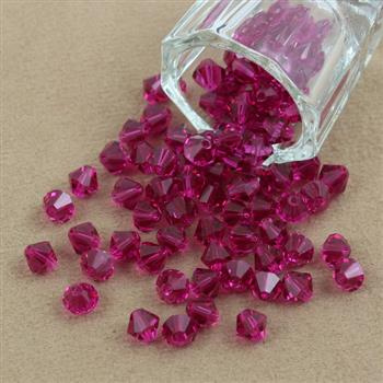 Preciosa Bicone Bead Rondelle Fuchsia 6mm [12szt]
