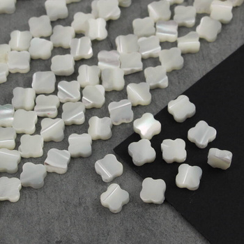 Muszla biała kwiatek koniczyna marokańska 8mm