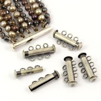 Zapięcie srebrne antyczne na 3 sznury