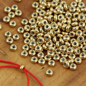 Stoper blokada z silikonem stal szlachetna pozłacana 4x2mm/1,0 [4szt]