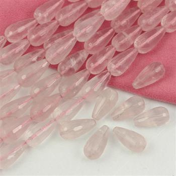 Kwarc różowy kropla fasetowana 20x10mm