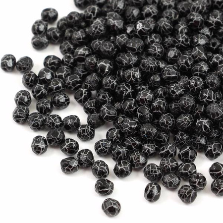 Fire Polish 4mm Jet Crackle [20szt]