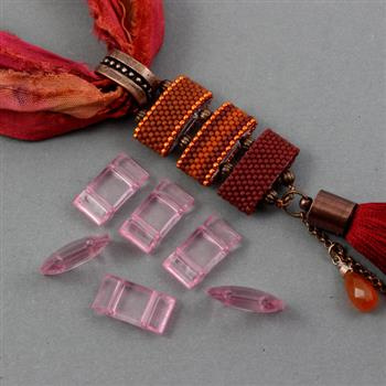 Akrylowa baza do beadingu różowa 18x9mm [12szt]