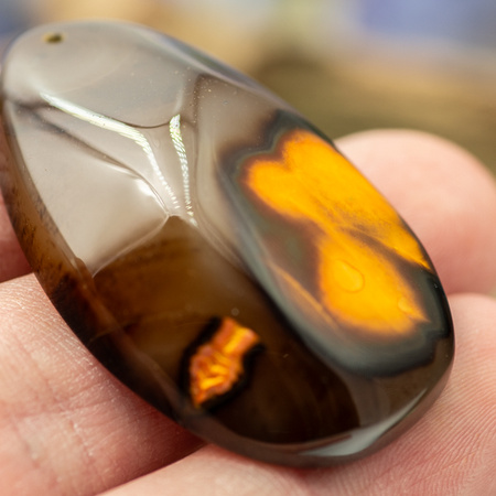 Kaboszon zawieszka agat owal 48x28mm