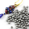 Round Beads Velvet Silver 3mm [50szt]