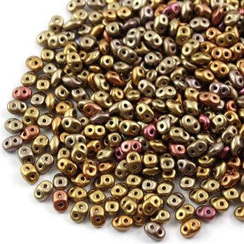 SuperDuo 2.5x5mm Matte - Metallic Gold Iris [5g]