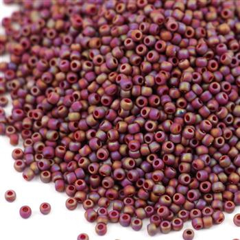 Toho Round 11/0 Semi Glazed Rainbow - Dk Red [10g]