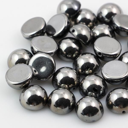 Dome Bead półkula 10x6mm Jet Chrome Full