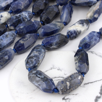 Sodalit baryłka oliwka fasetowana 30mm