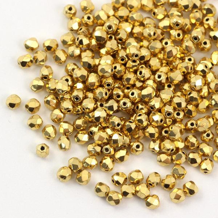 Fire Polish 3mm 24kT Gold Plated HQ [40szt]