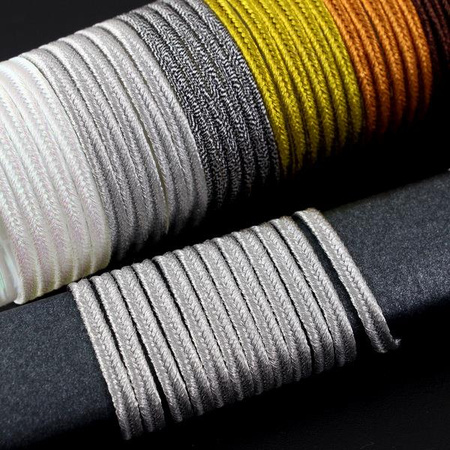 Sznurek sutasz metalizowany 3mm FX grey silver [1 metr]