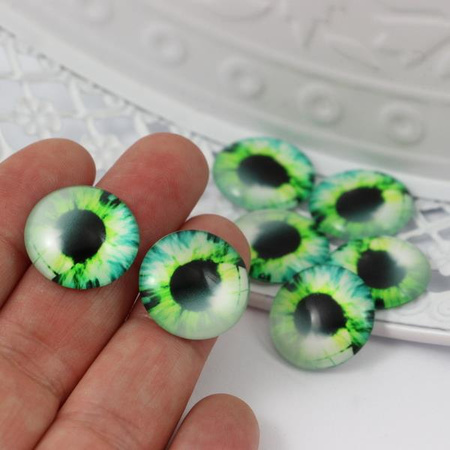 Kaboszon szklany z grafiką oko moneta 20mm