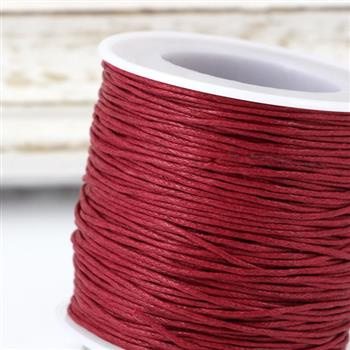 Sznurek bawełniany woskowany bordowy 1mm [szpula 80m]