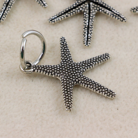Zawieszka metalowa rozgwiazda srebrna 24x22mm