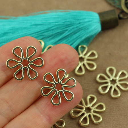 Łącznik zawieszka kwiat złoty 18mm