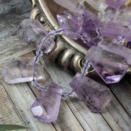 Ametyst zawieszka trapez 30x20mm