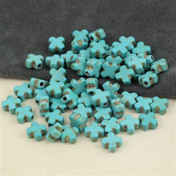 Howlit turkusowy krzyżyk 8mm