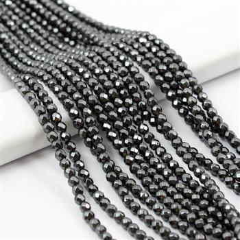 Hematyt grafitowy kula fasetowana 4mm [sznur 39cm]