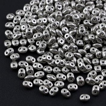 SuperDuo 2.5x5mm Silver Luster Jet [5g]