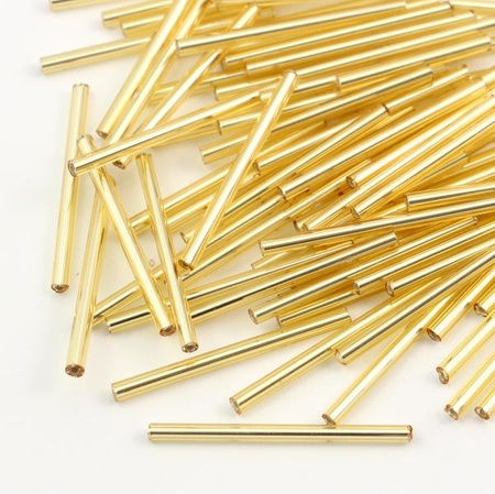 Preciosa Bugle Silver Lined Light Topaz 35mm [20szt]