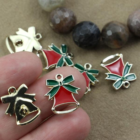 Zawieszka metalowa emaliowana dzwonek 16x15mm