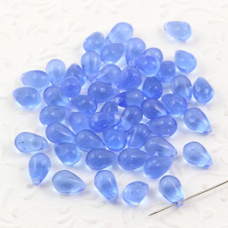 Kropla szklana niebieska 10x6mm [10szt]