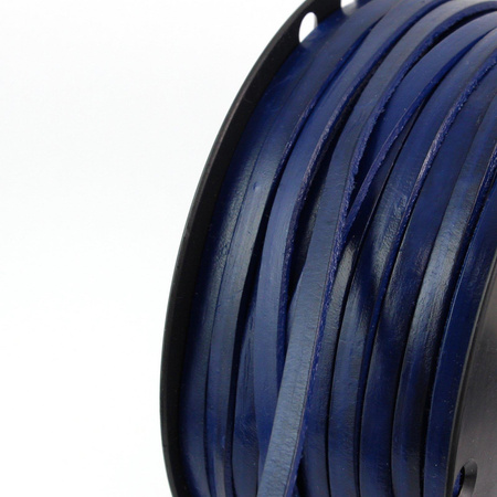 Rzemień skórzany płaski granatowy 7,5x2mm [50cm]