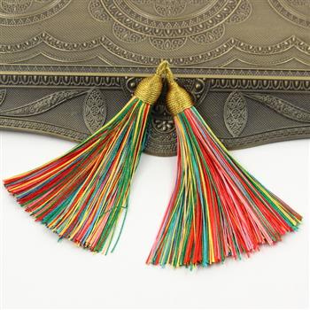 Chwost wiskozowy w czapeczce multikolor 80x10mm