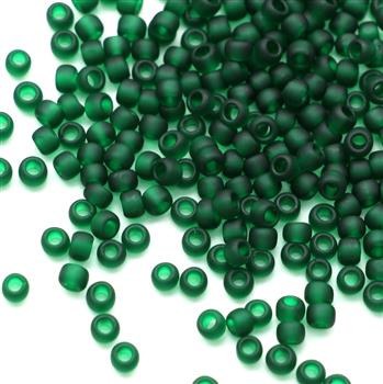 Toho Round 8/0 Transparent-Frosted Green Emerald [10g]