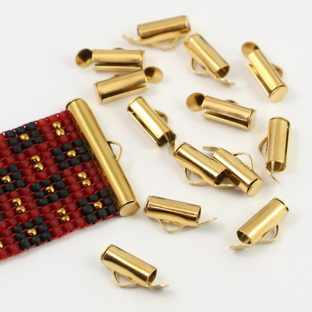 Końcówka do bransolet wsuwana SLIDE stal szlachetna pozłacana 10mm