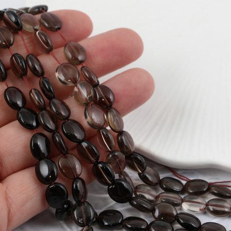 Kwarc dymny owal gładki 10x8mm