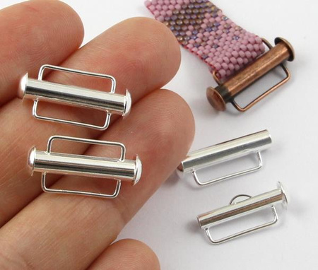 Zapięcie wsuwane typu SLIDE srebrne 21,5mm