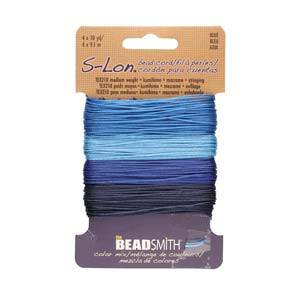 Nici nylonowe S-Lon bead cord BLUE 0,5mm [4x9,1m]