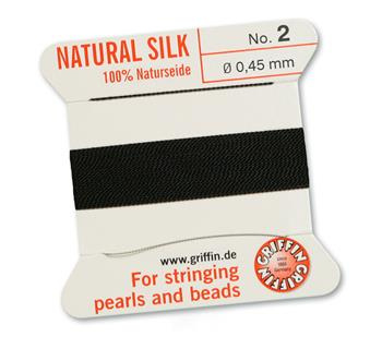 Griffin Nici jedwabne z igłą black 0,45mm [2m]