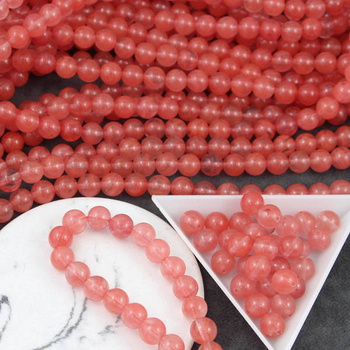 Kwarc malinowy kula gładka 8mm