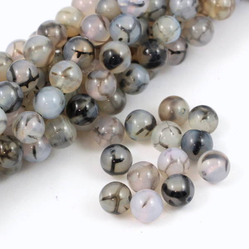 Agat wężowy szary kula gładka 8mm