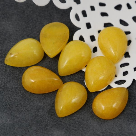 Kaboszon jadeit łezka żółta 14x10mm