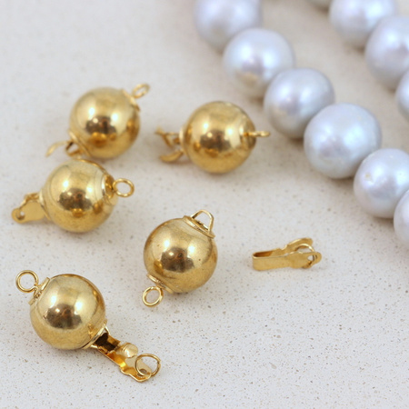 Zapięcie szufladkowe stal szlachetna pozłacana PVD kula 10mm