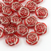 Rose Beads Transparent Red Matte Light Pink Patina 16mm [1szt]