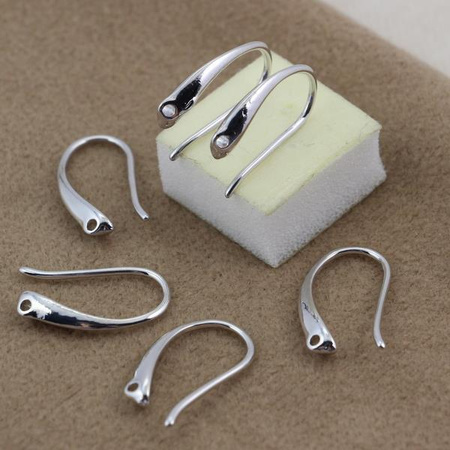 Bigle otwarte srebrne z łezka 19x10mm [para]