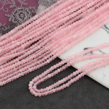 Kwarc różowy oponka fasetowana 3x2mm [sznur 38cm]