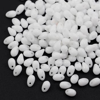 Teardrops Beads Opaque Chalk White 6x4mm [20szt]
