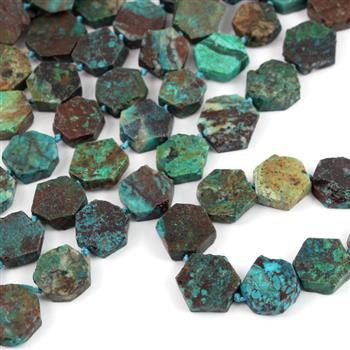 Chryzokola sześciokąt 15mm