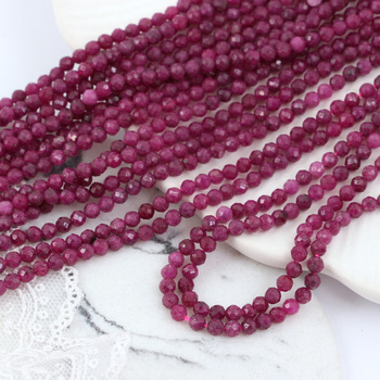 Rubin kula fasetowana 3,5mm [sznur 39cm]