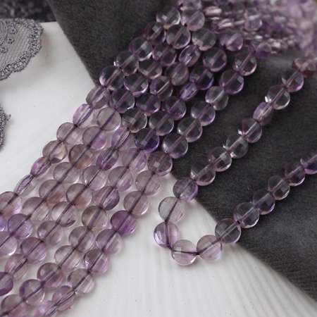 Ametyst moneta fasetowana 6mm